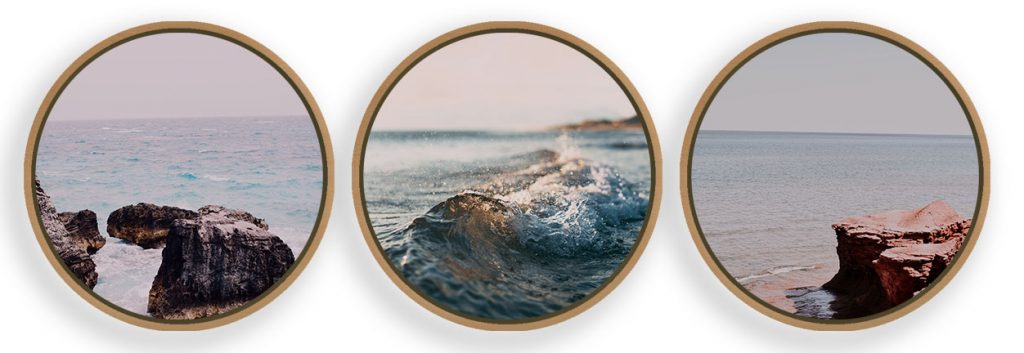 Set of 3 beach and ocean wave