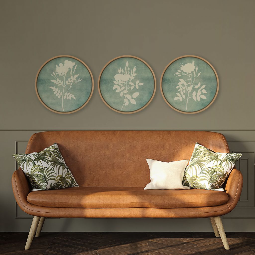 Botanical Three White Floral Silhouettes – Wall Decor