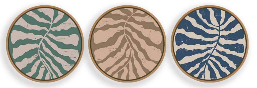 Set of 3 fidgety matisse objects abstract