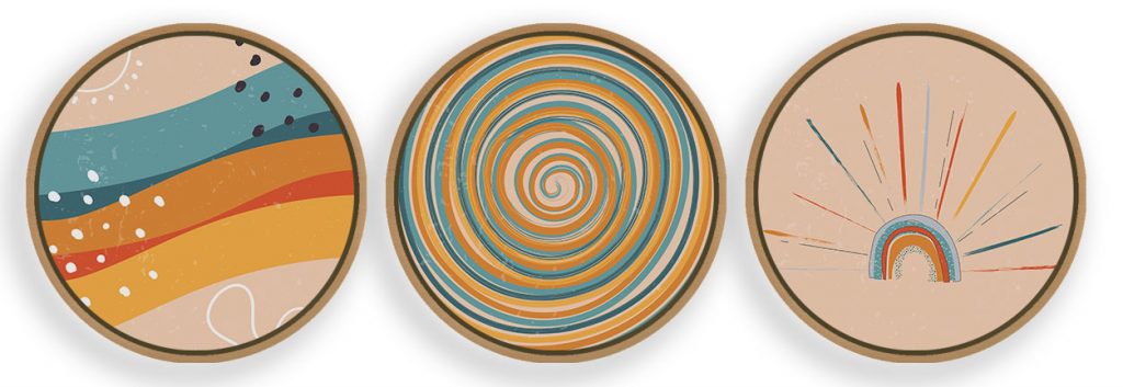 Set of 3 abstract pop art aesthetic