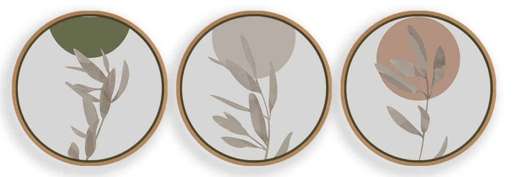 Set of 3 minimalist abstract botanical