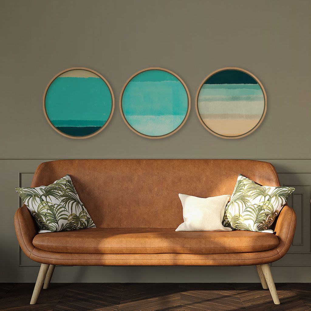 Abstract Layered Circular Seascapes – Wall Decor