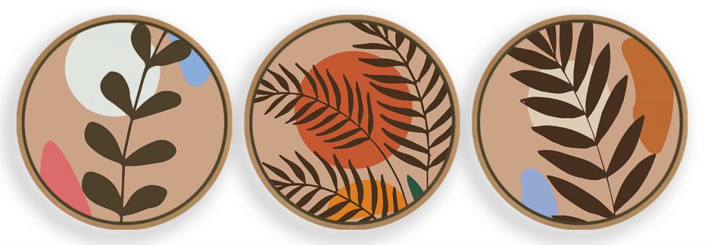 Abstract bohemian leaves botanical