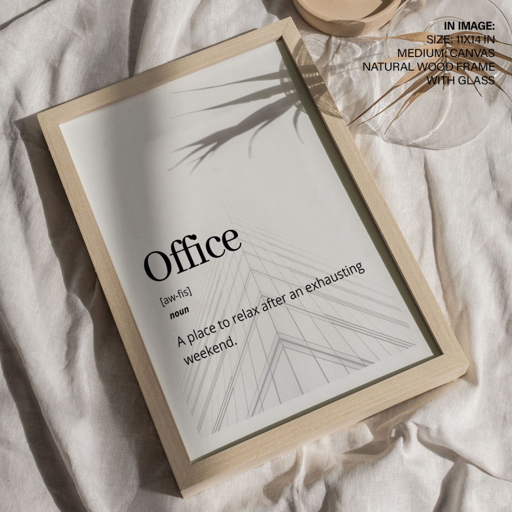 Office Funny Dictionary definition Wall Art, Hanging Wall Decor