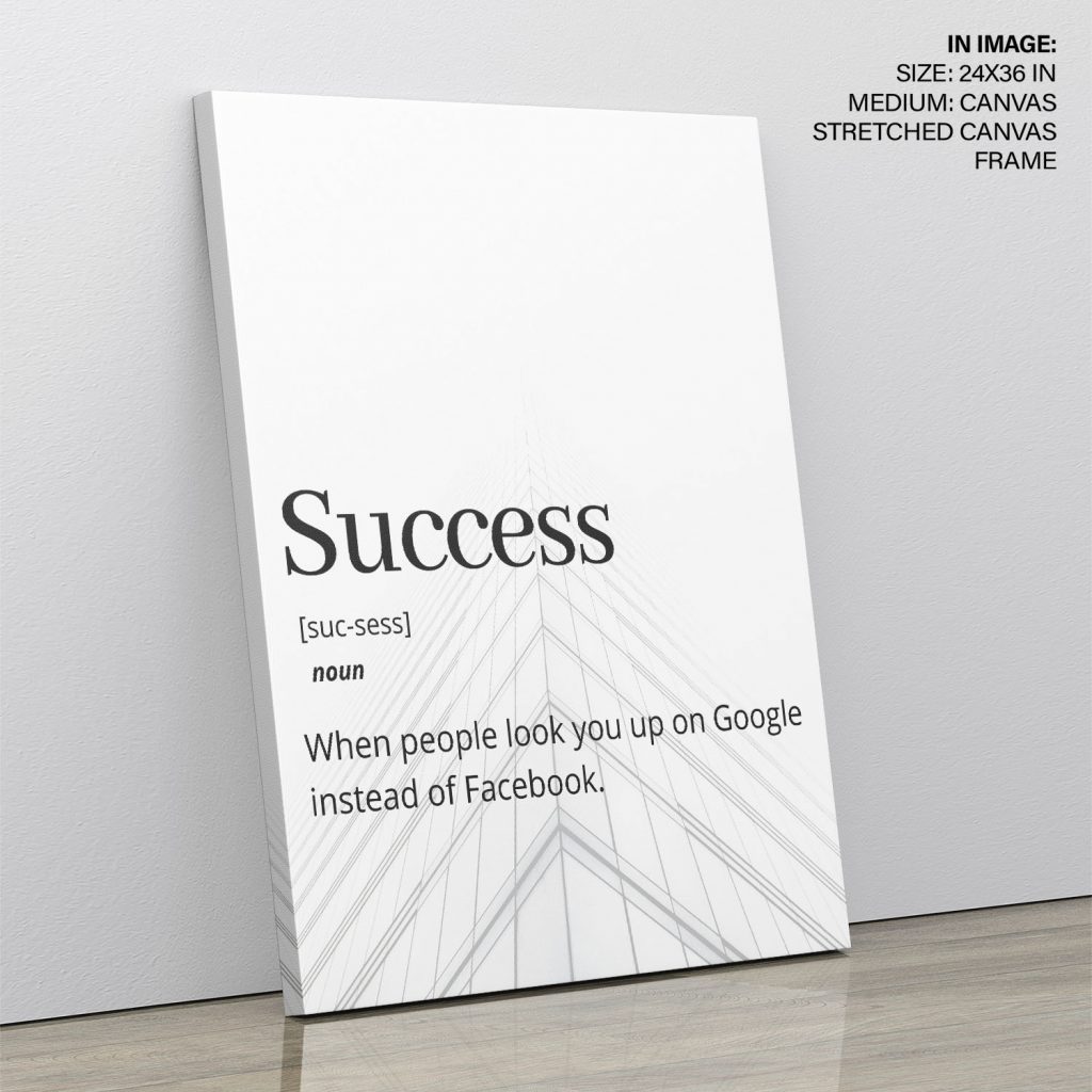Success Funny Dictionary definition Wall Art, Hanging Wall Decor