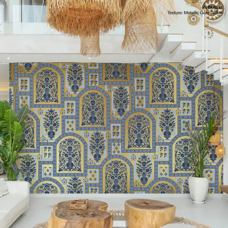 Mughal seamless boho floral pattern