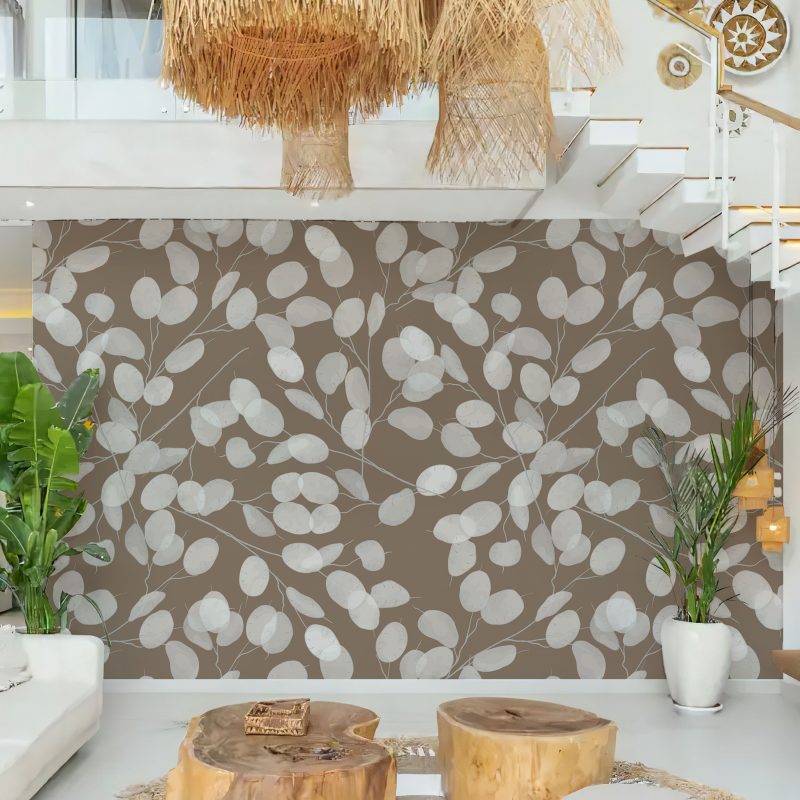 Limpid pale leaves pattern