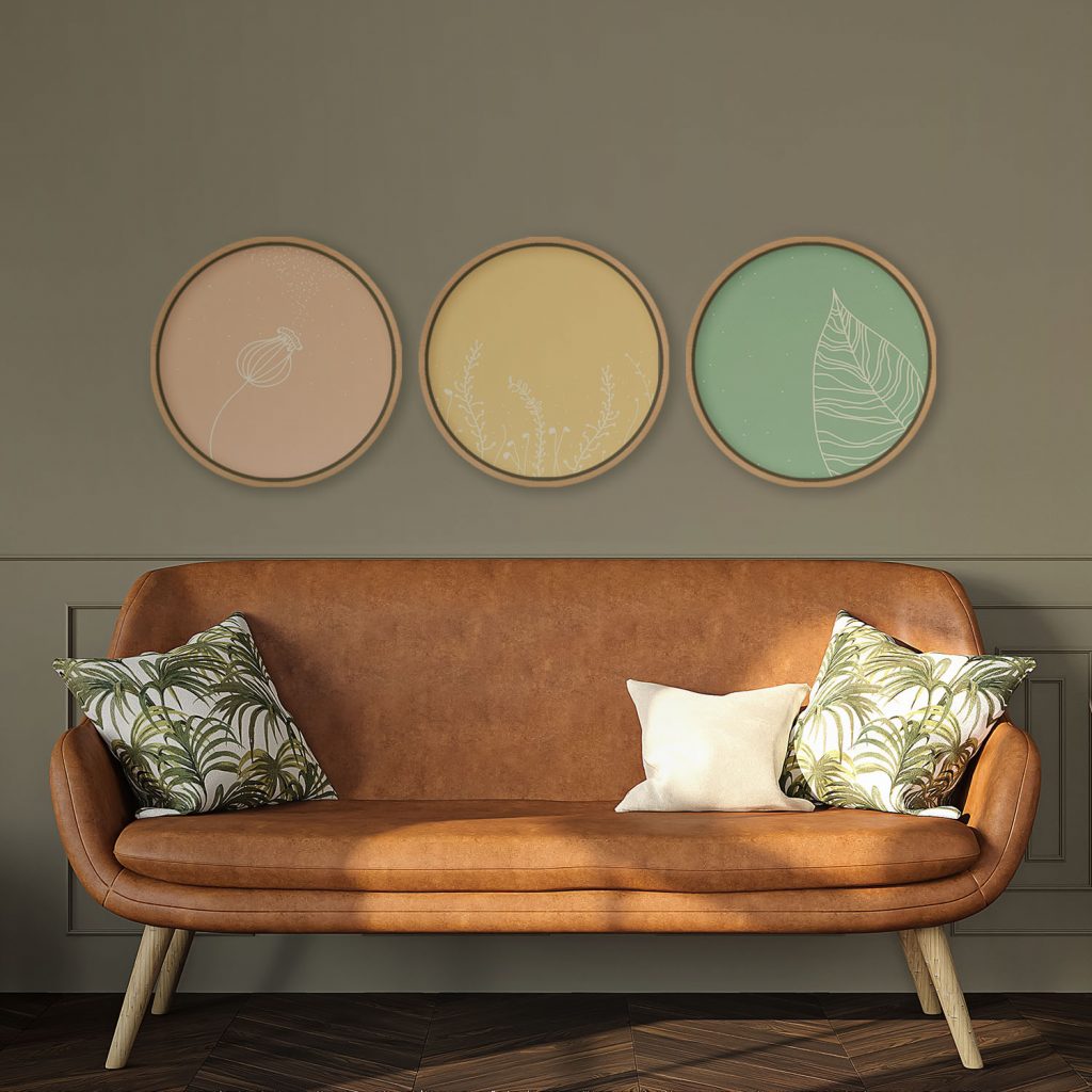 Botanical Poppy Grasses and Leaf – Home Decor