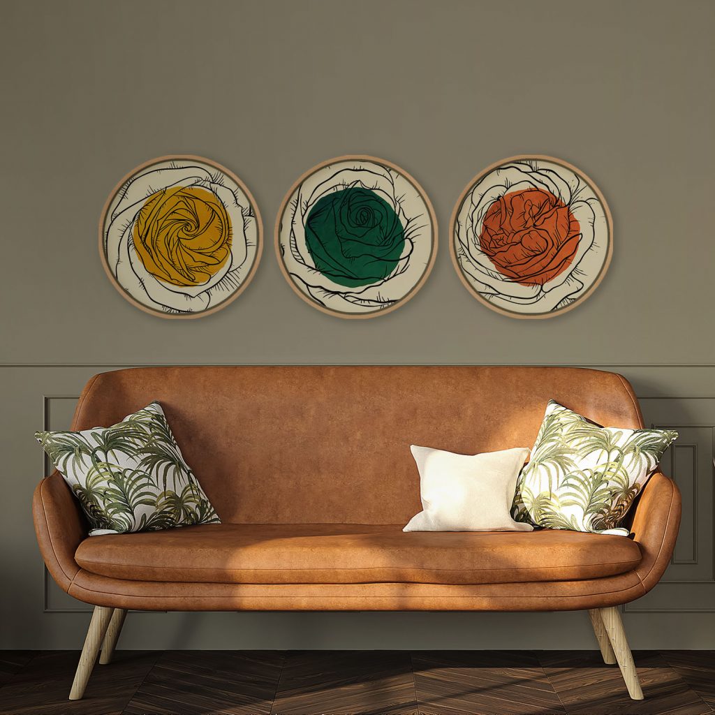 Botanical Rose Circles – Home Decor