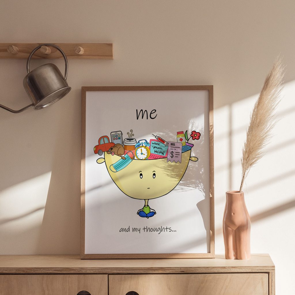 Contemporary Cartoon Character Thoughts – Wall Painting