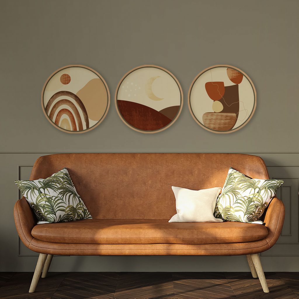 Abstract Rainbow Moon Shapes – Wall Painting