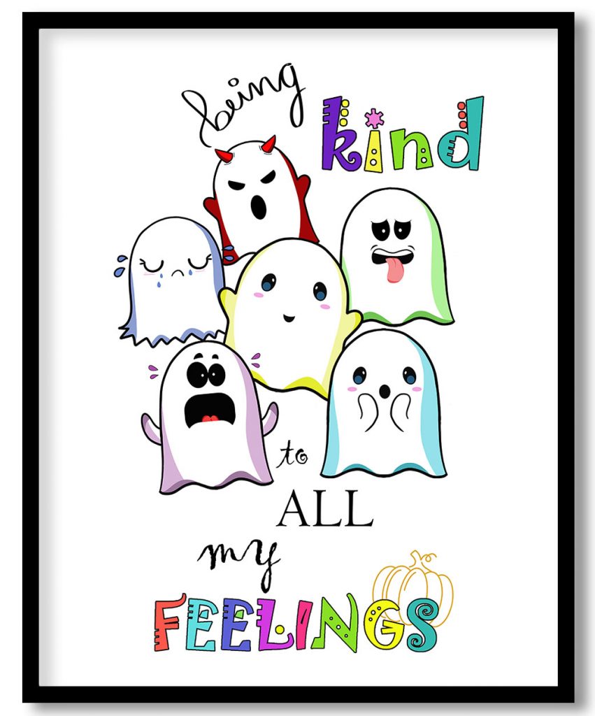 Being kind to all my emotions, funny wall art, self compassion, nursery wall decor, kids room decor