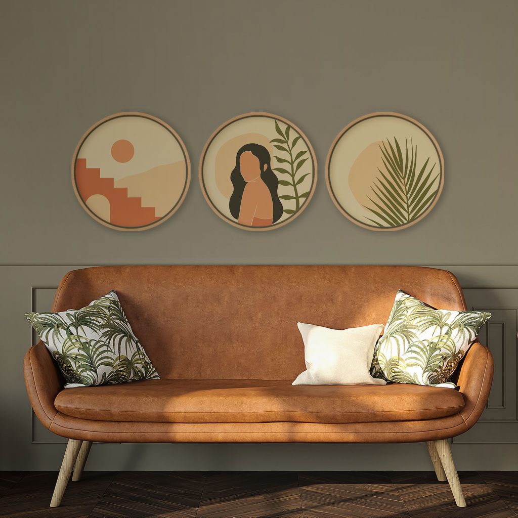 Minimalist Abstract Landscape Woman Palms – Wall Art