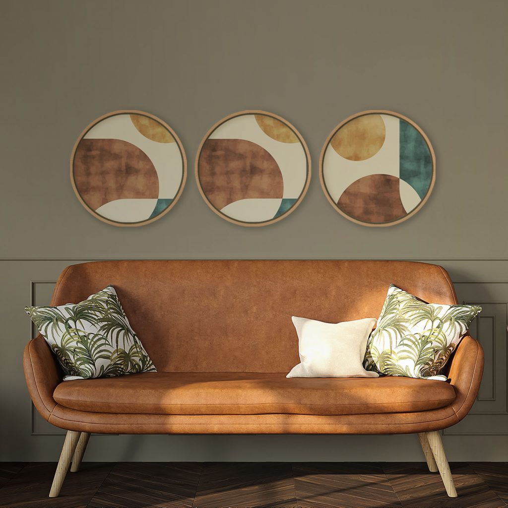 Abstract Three Circular Geometric Shapes – Wall Art