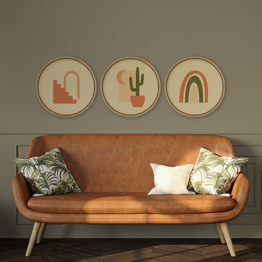 Minimalist Stairs Cactus Rainbow – Wall Art