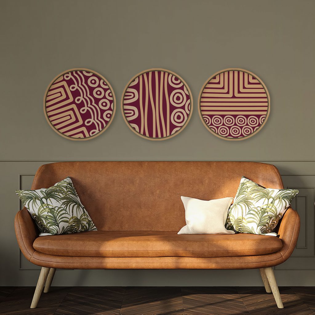 Abstract Three Geometric Patterns – Wall Art
