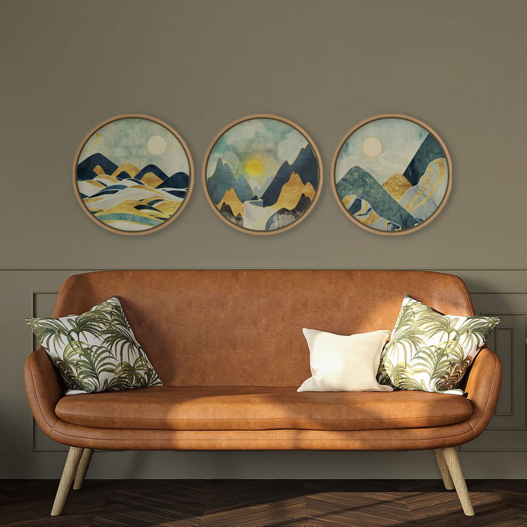 Oriental Mountains Water Sun Moon – Wall Painting