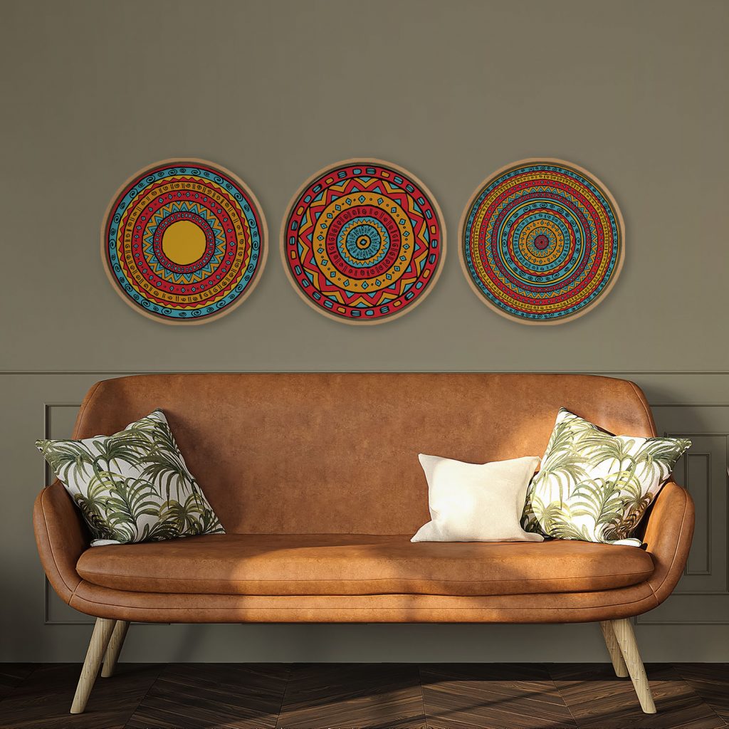 Mandala Three Geometric Mandalas – Wall Hanging