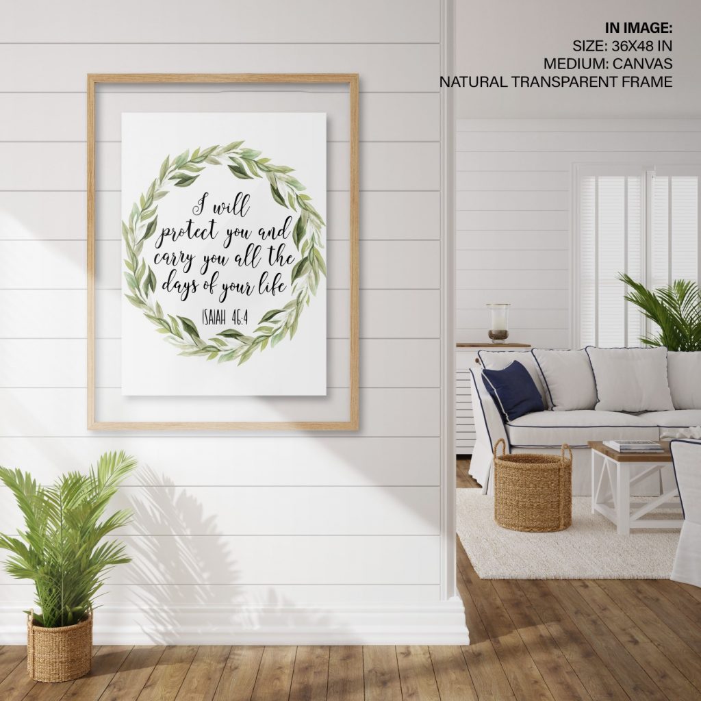 Scripture Framed Art Isaiah 464 Wall Decor Bible quote Framed Art