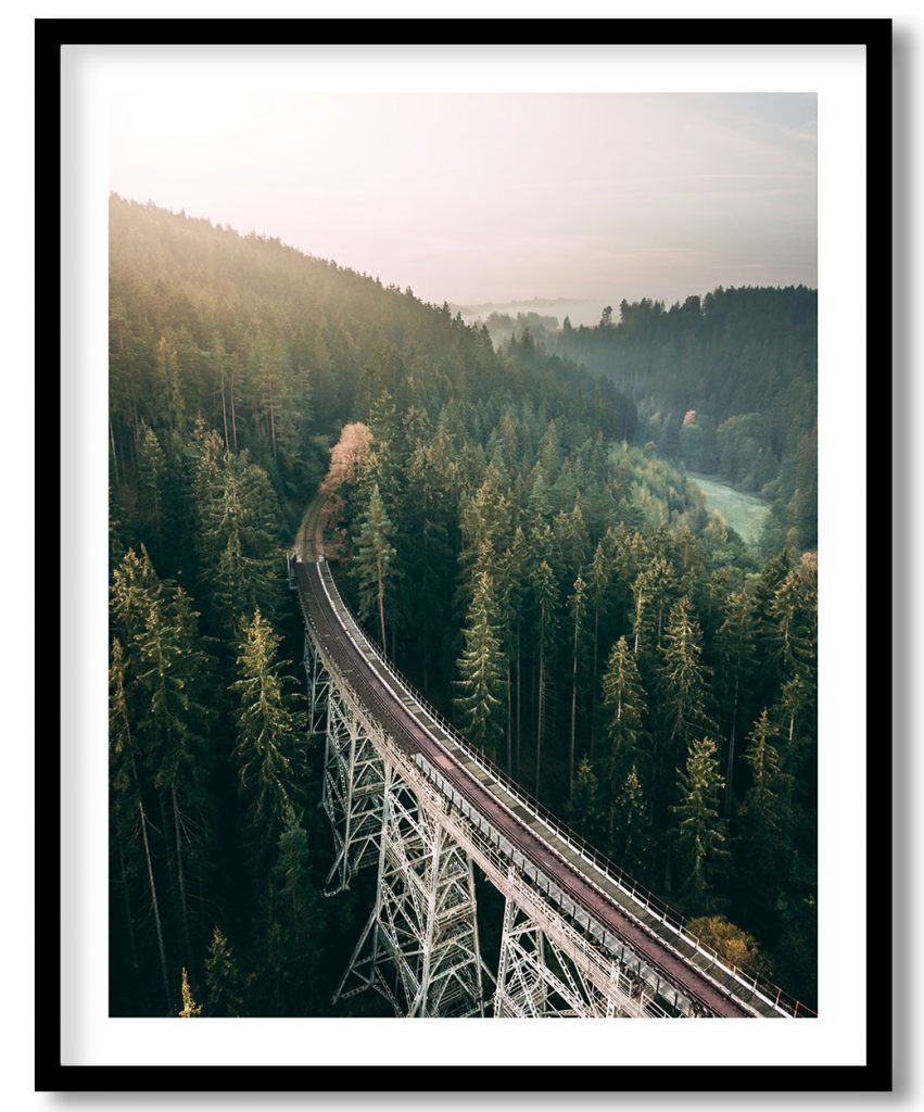 Train crossing bridge