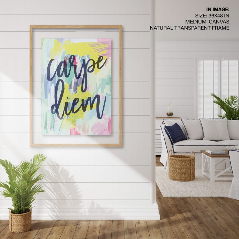 Carpe Diem framed art inspirational quote, framed wall art, motivational quote, calligraphy