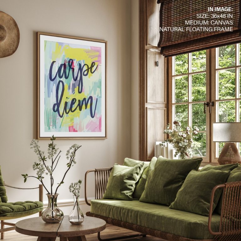 Carpe Diem framed art inspirational quote, framed wall art