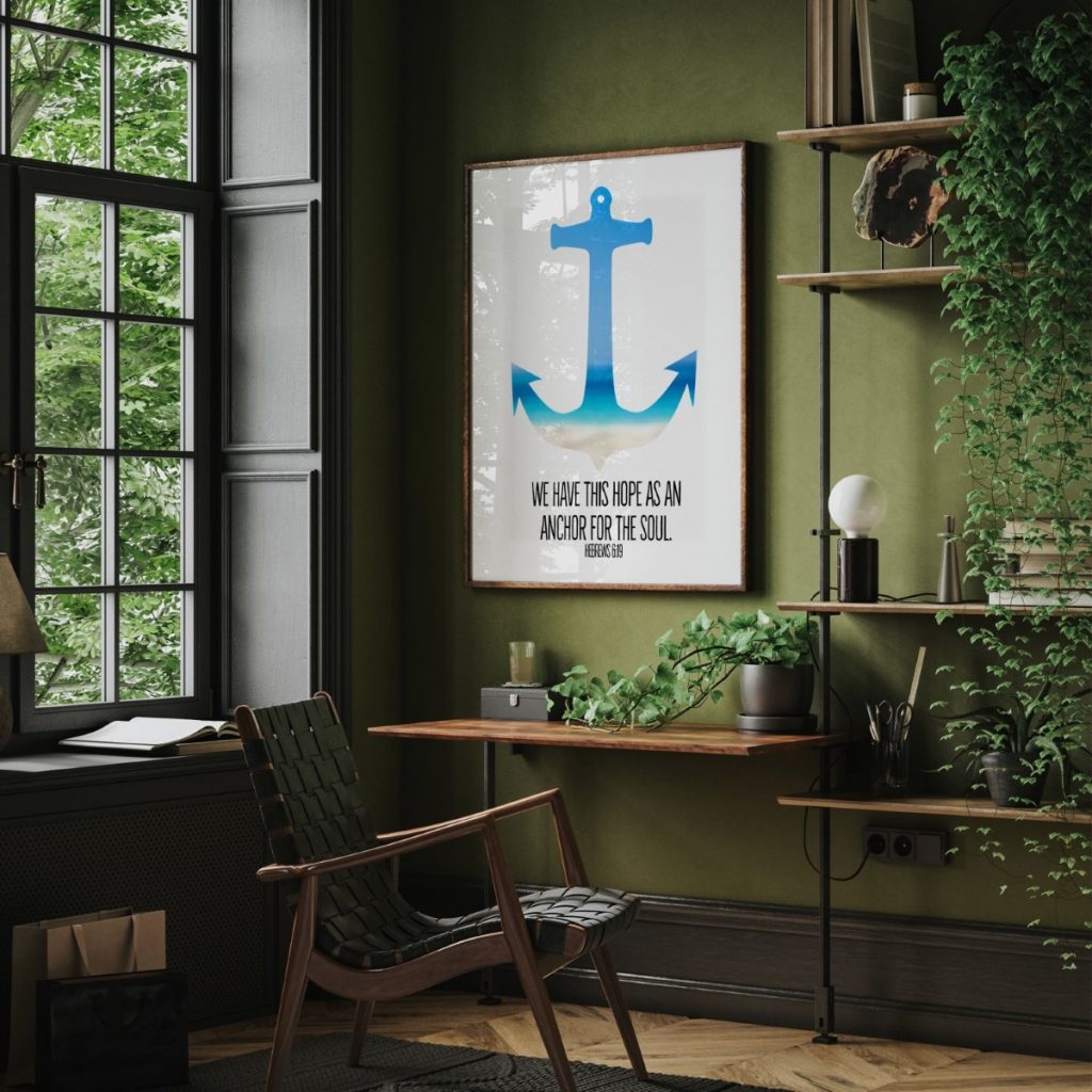 Bible verse anchor wall art print framed art for the soul, wall decor