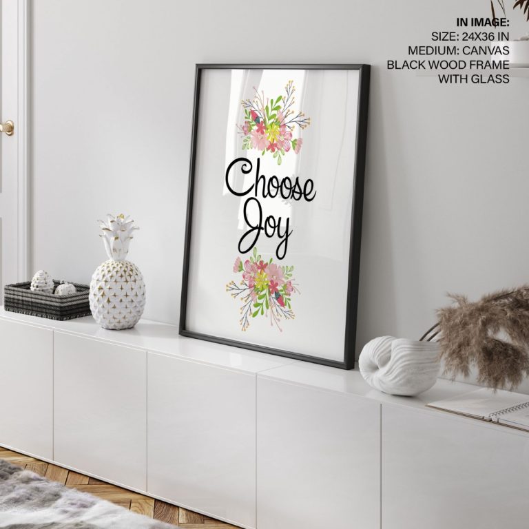 Choose Joy framed art Nursery Print Nursery Art Floral Art Print
