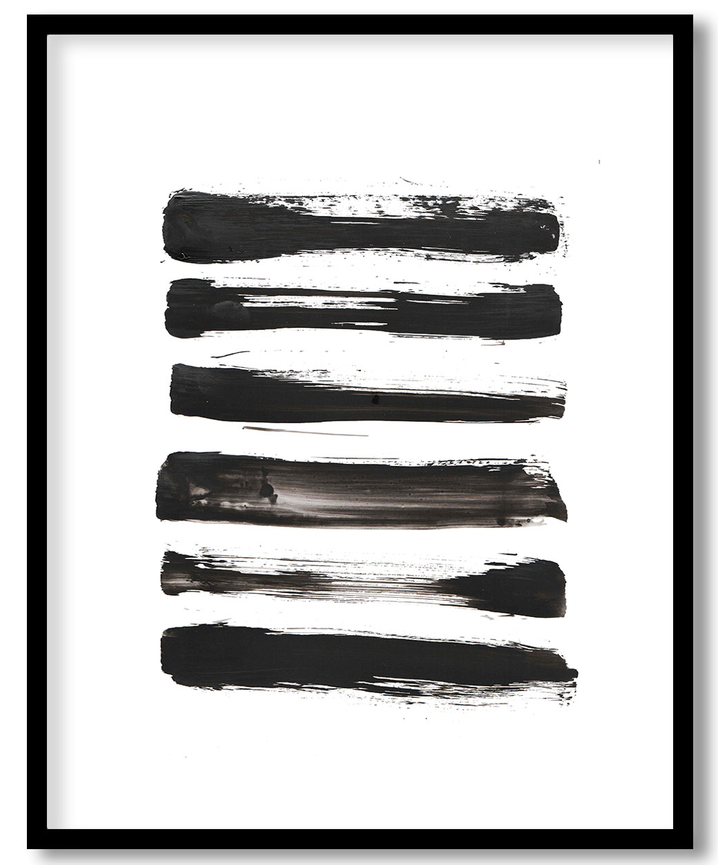 Brush Stroke Print, Black and White Abstract Wall Art, framed art ...