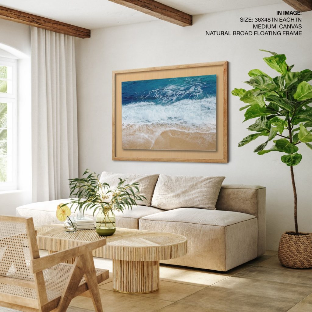 Ocean Beach Water Wall Art, framed art Modern Beach Print, Sand, Waves, Abstract Colour ...