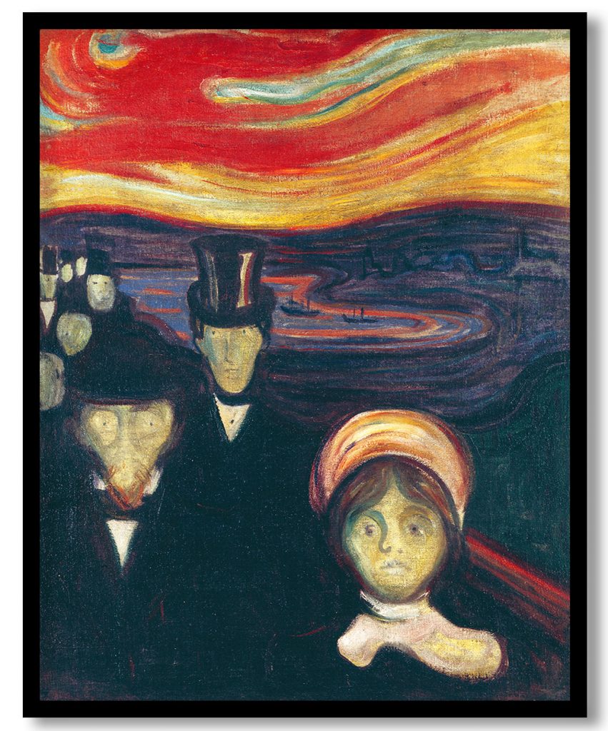 Anxiety 1894 by Edvard Munch (1894)