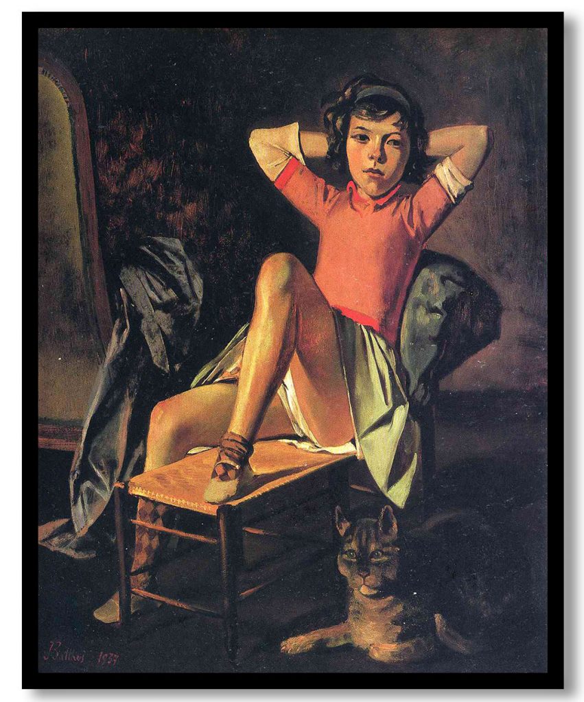Girl and cat by Balthus (1937)