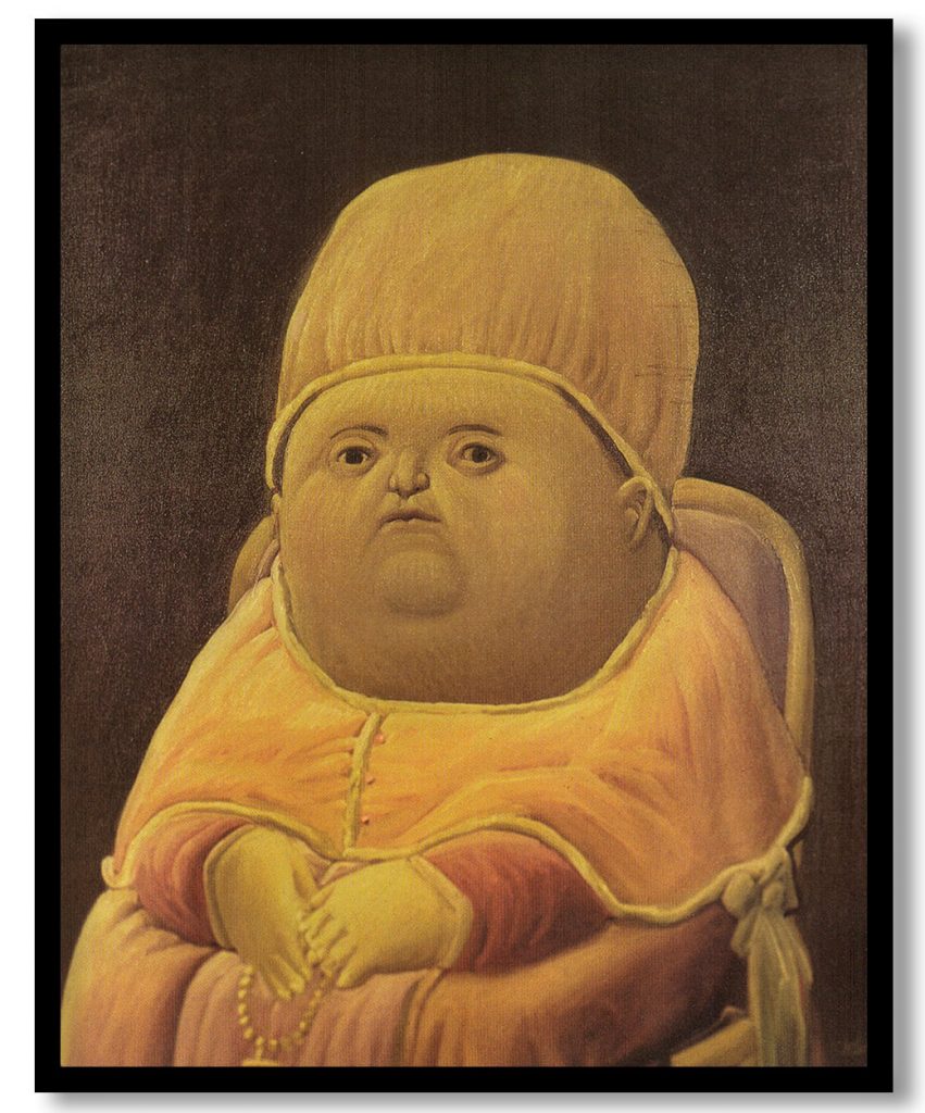 Pope leo x after raphael by Fernando Botero (1964)
