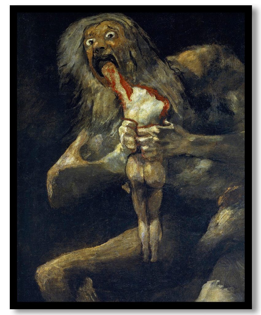 Saturn devouring one of his children by Francisco Goya (1819 823)