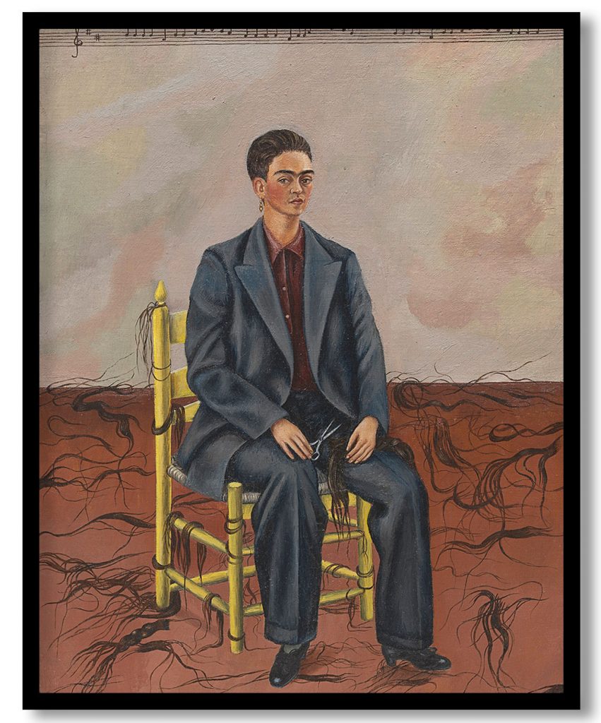 self portrait with cropped hair by Frida kahlo by Frida Kahlo (1940)