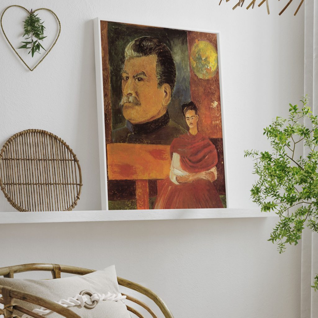 Self portrait with stalin by Frida_kahlo by Frida Kahlo (1954)