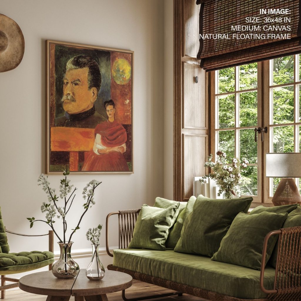 Self portrait with stalin by Frida_kahlo by Frida Kahlo (1954) Wall