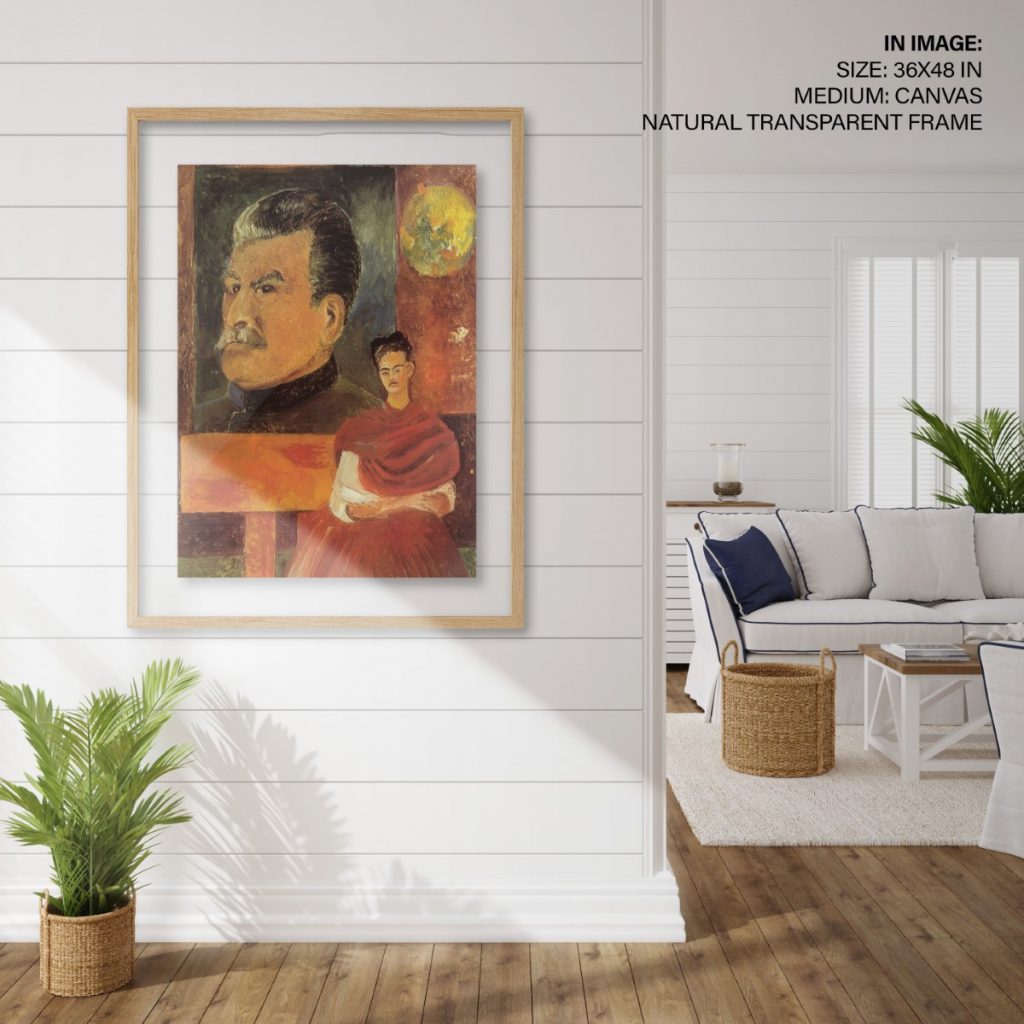 Self portrait with stalin by Frida_kahlo by Frida Kahlo (1954) Wall