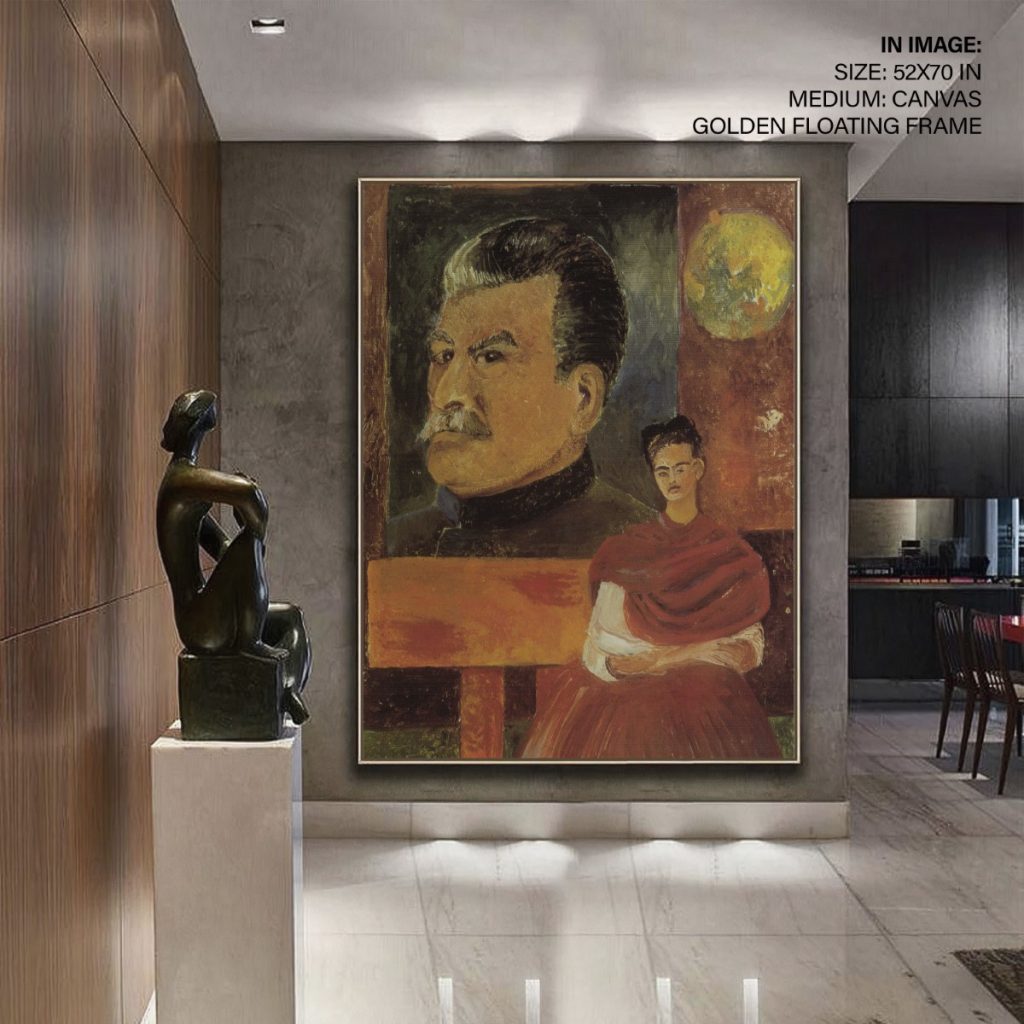 Self portrait with stalin by Frida_kahlo by Frida Kahlo (1954) Wall
