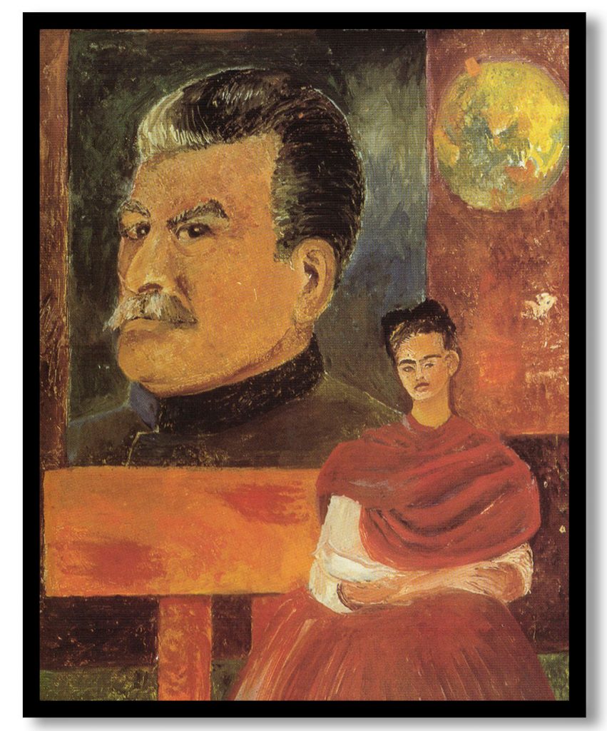 Self portrait with stalin by Frida_kahlo by Frida Kahlo (1954)