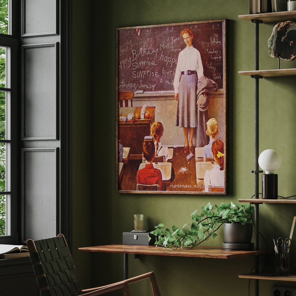 Teachers birthday by Norman Rockwell (1956)
