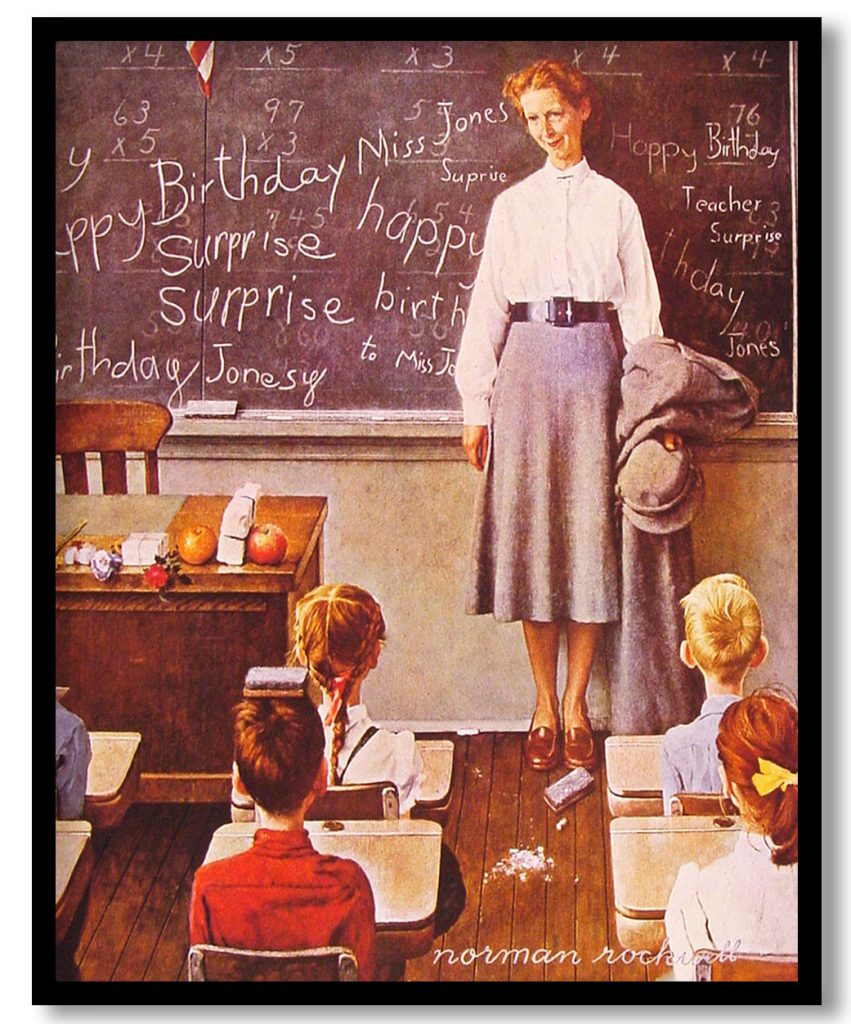 Teachers birthday by Norman Rockwell (1956)