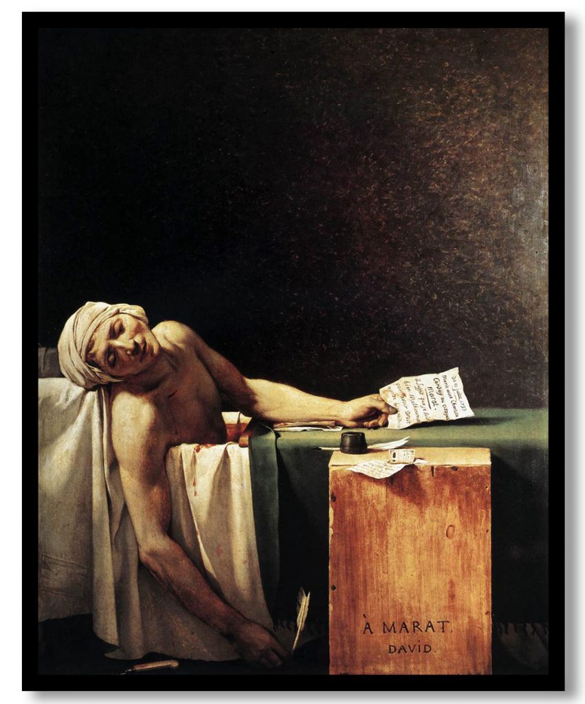 The death of marat by Jacques Louis David (1793)