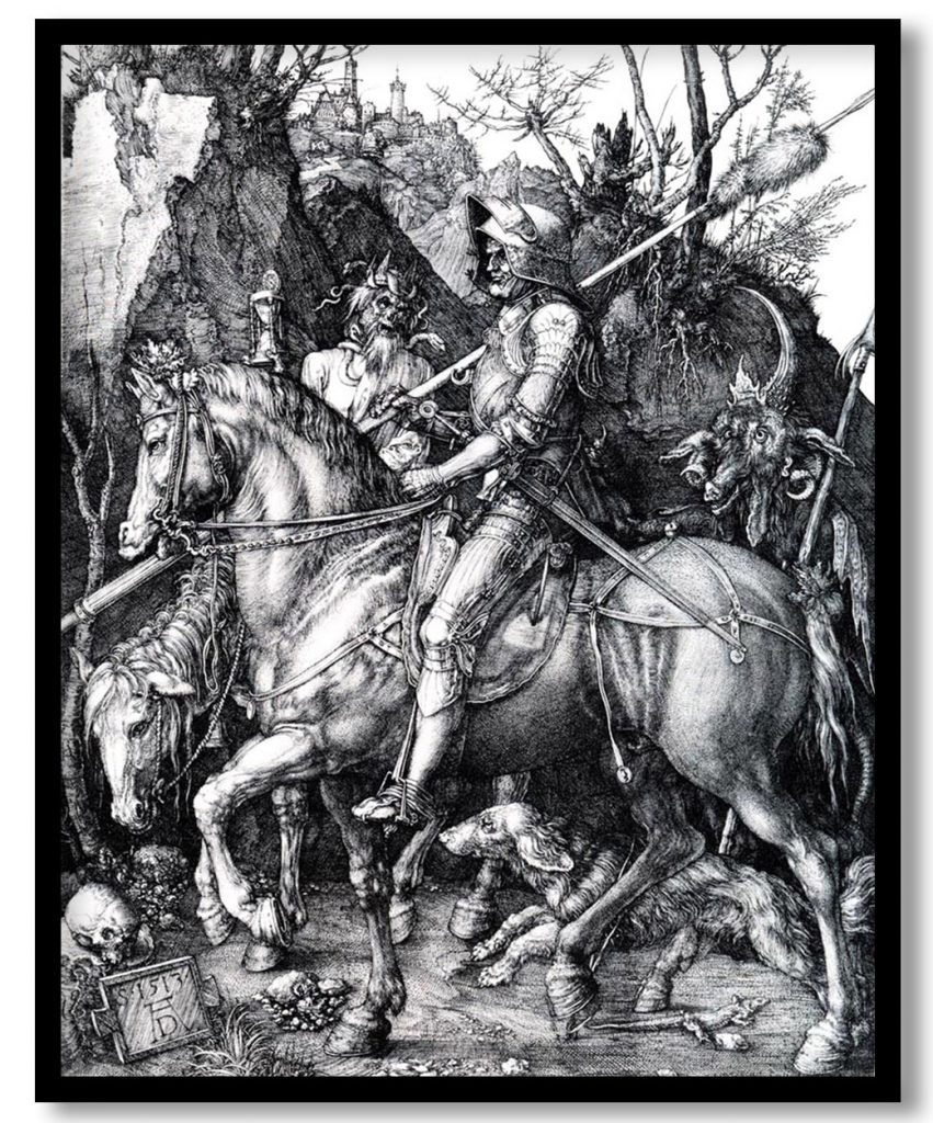 The knight death and the devil by Albrecht Durer (1513)
