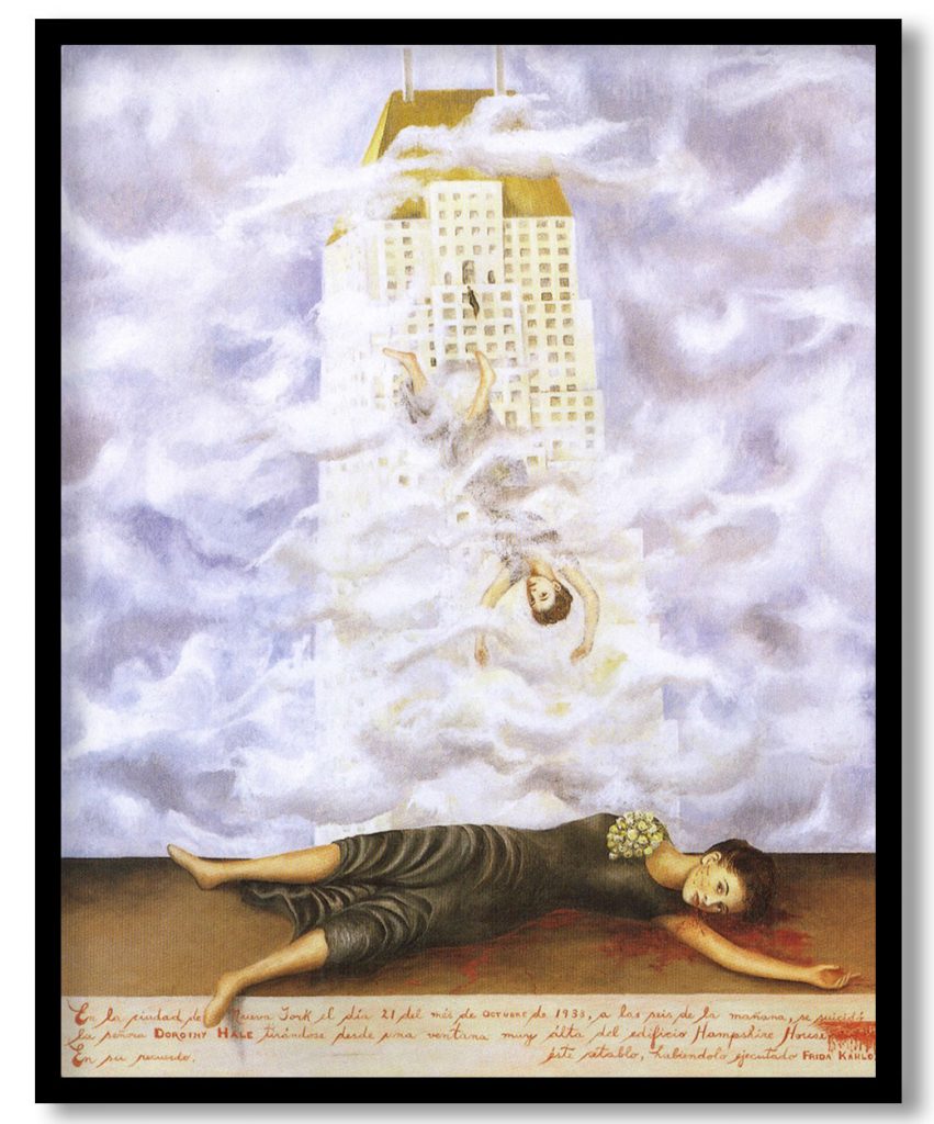 The suicide of dorothy hale by Frida Kahlo (1938)