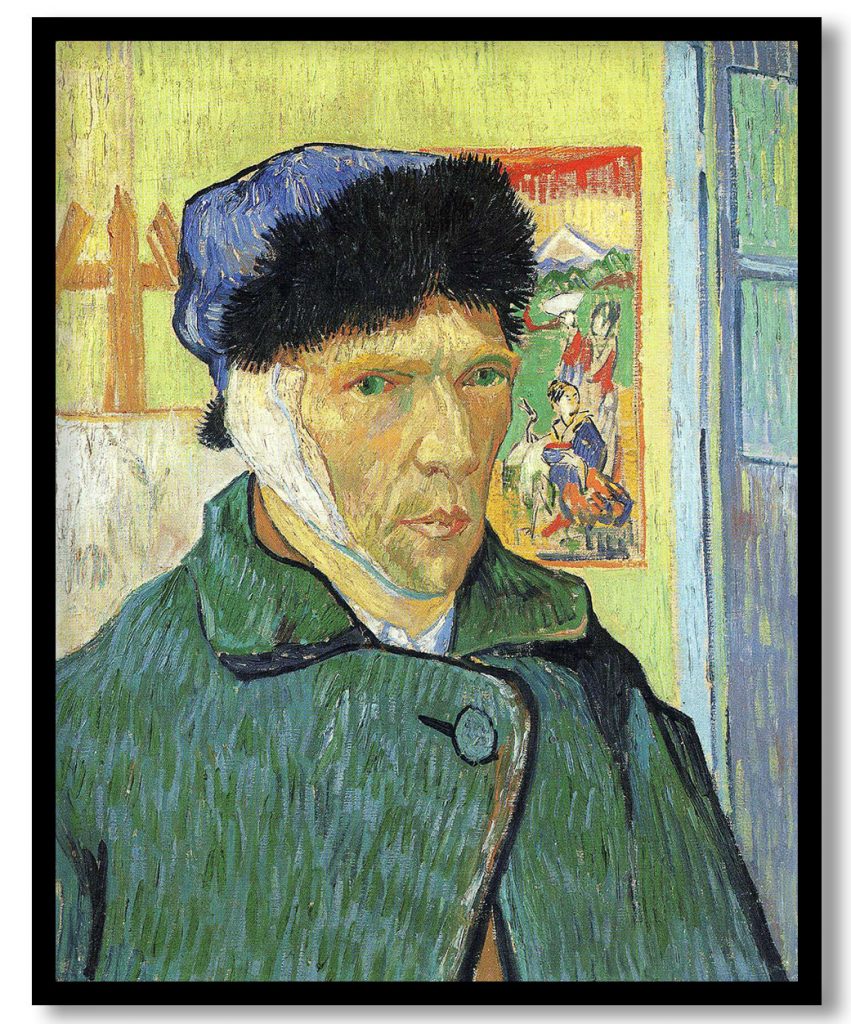 Vincent Van Gogh self portrait with bandaged ear (1889)