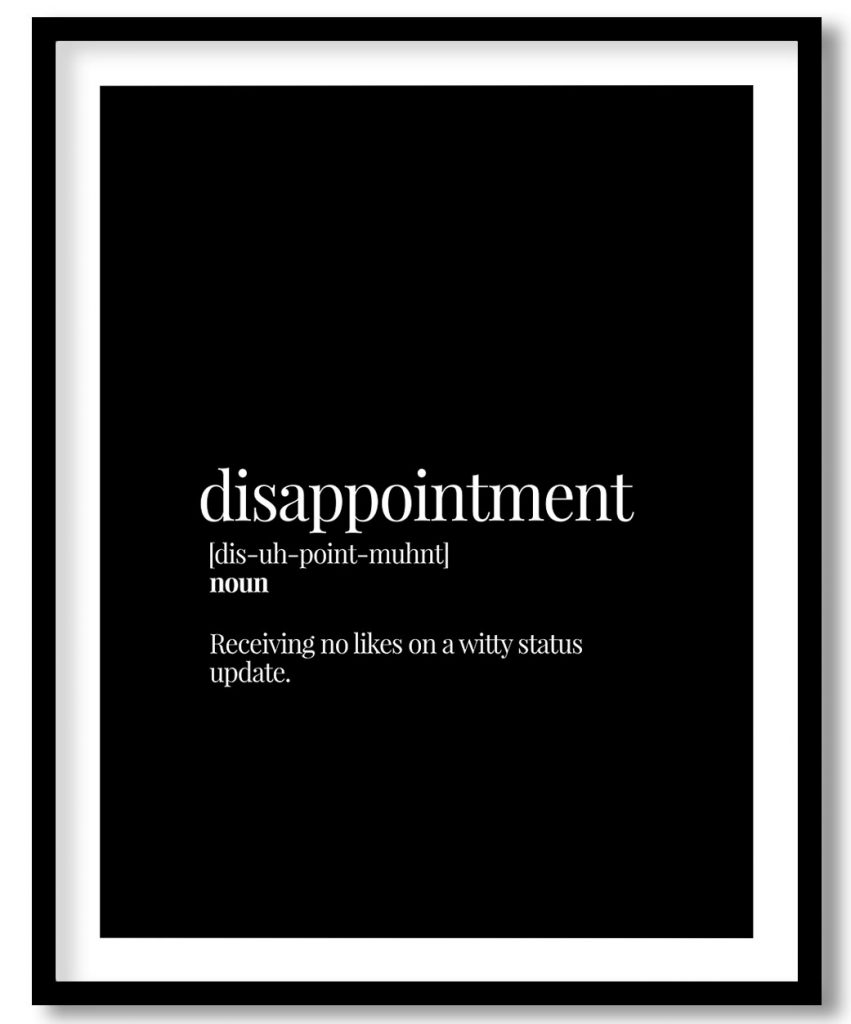 Disappointment - Funny Dictionary Definition