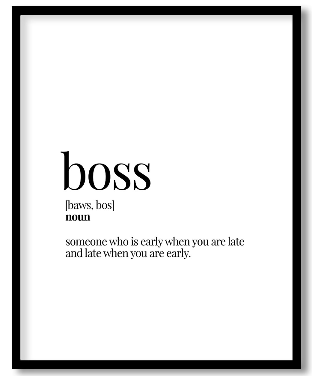 Boss Funny Dictionary Definition Office series Wall Decor, Framed