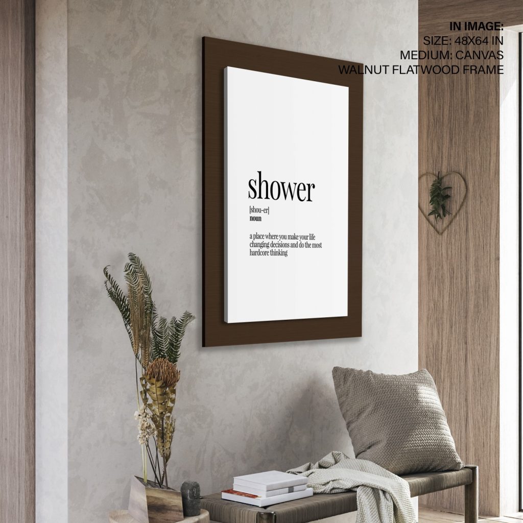Shower Funny Dictionary Definition Wall Decor, Framed Art for cafe, home, restaurant, bar
