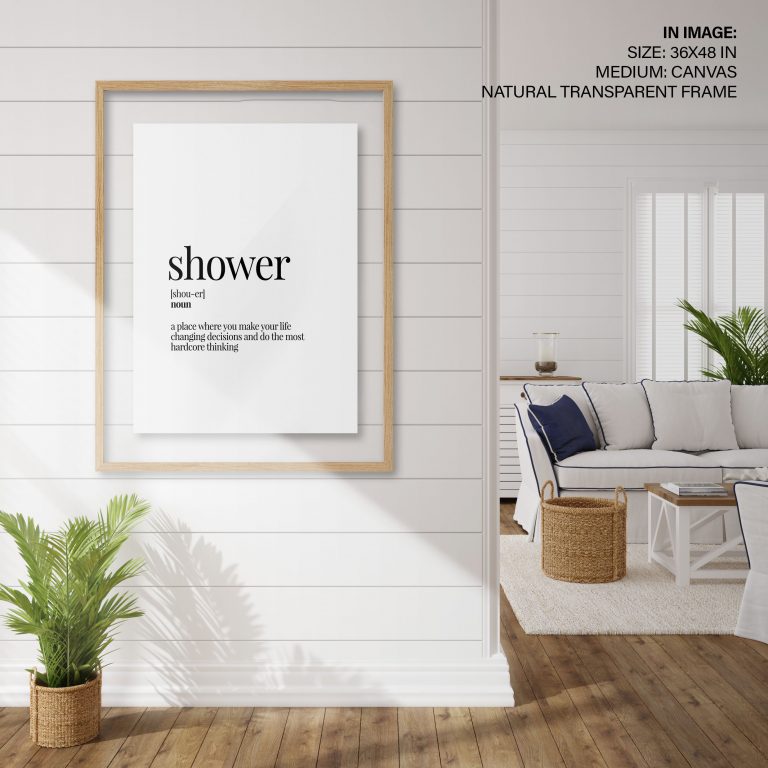 Shower Funny Dictionary Definition Wall Decor, Framed Art for cafe, home, restaurant, bar